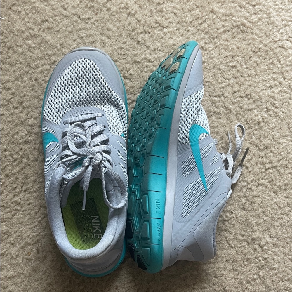 Nike Teal and Gray Athletic Shoes